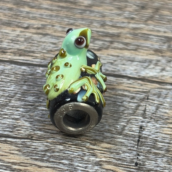 925 Frog Glass Bead Charm - Picture 4 of 6